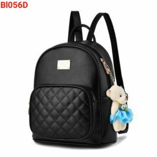 [Mã TRUMGIARE giảm 9% đơn 99K]  Balô kẻ  chỉ  kèm gấu,balo nư thời  trang (bl056 ),balo gấu đẹp,