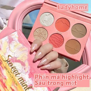 Bảng Phấn Bắt Sáng Và Tạo Khối 6 Màu Lấp Lánh Cao Cấp