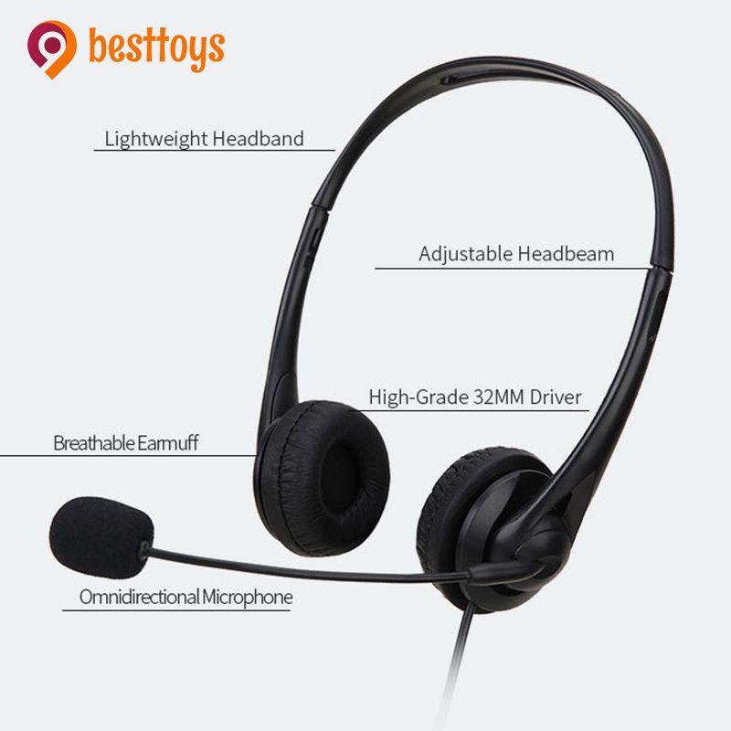 3.5mm/USB Interface Head-mounted Gaming Headset Laptop Computer PC Earphon With Microphone Wired Stereo Headphones besttoy. vn