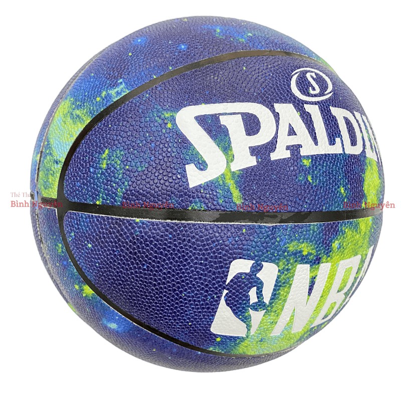 Banh bóng rổ Spalding Kobe Bryant da PU size 7 [TẶNG Bơm+Kim+Túi] Indoor Outdoor đen tím xanh phiên bản kỉ niệm trận đấu