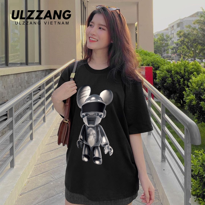 Áo thun nữ tay lỡ ULZZ ulzzang form dáng rộng Metal Rabbit