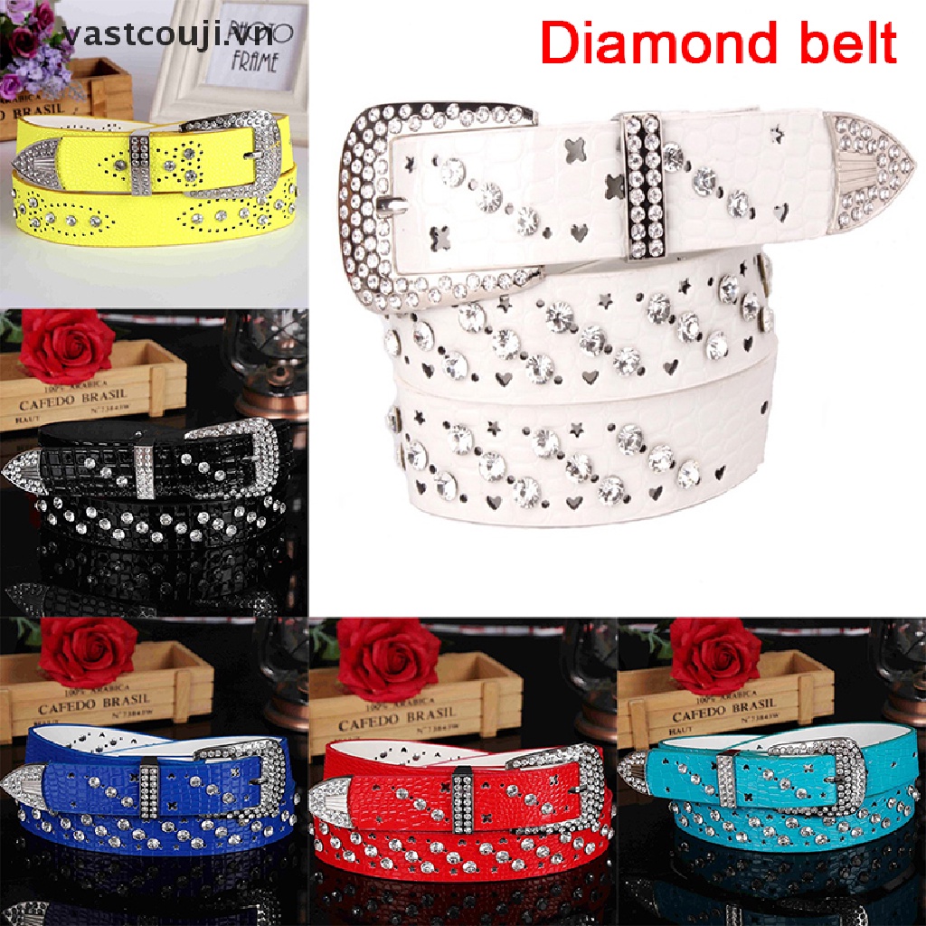 Thắt Lưng Giả Da Đính Đá Thời Trang Dành Cho Nữ