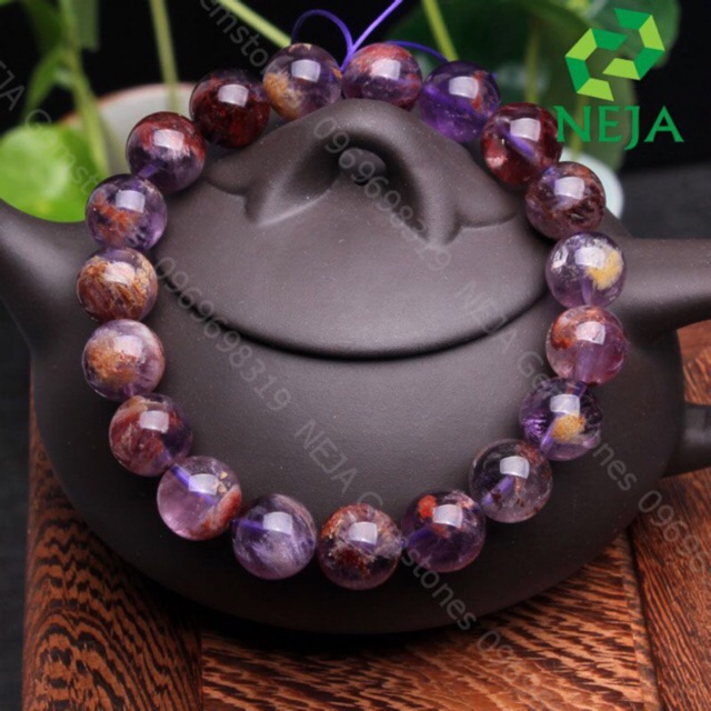 Hạt đá phong thuỷ màu tím - làm vòng tay, đồ handmade DIY