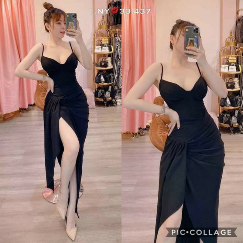 Đầm maxi phi 2 dây