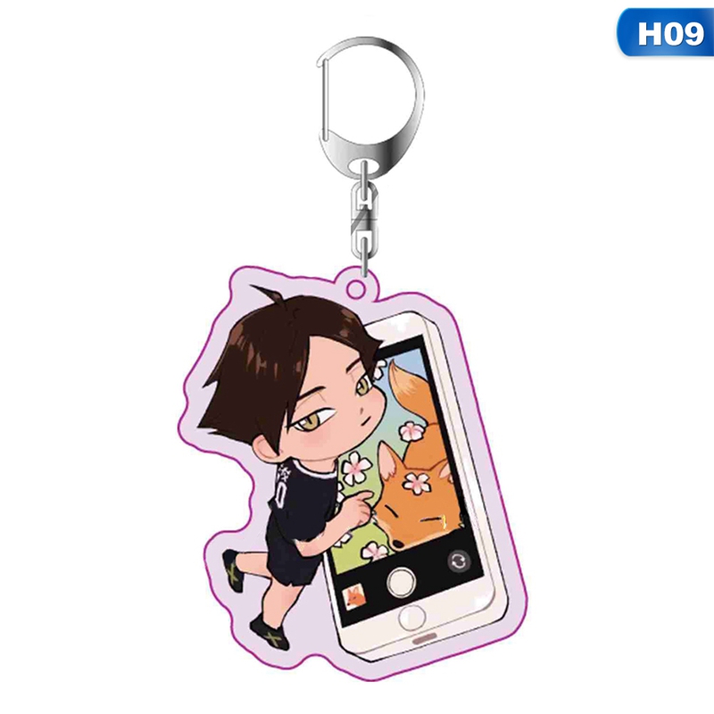 Tmdbyx Móc chìa khóa trang trí hình các nhân vật trong anime Karasuno Nekoma High School Doomed Battle