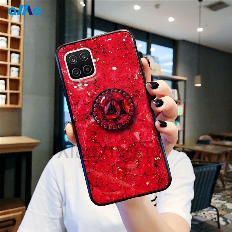 Ốp điện thoại mềm có giá đỡ đính đá dành cho Samsung Galaxy M32 A12 A22 A32 4g 5g A52 A72