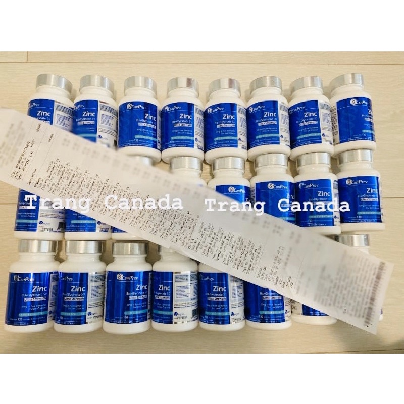 Viên bổ sung kẽm Zinc CanPrev’s Zinc Bis-Glycinate 25mg & 50mg hàng Canada