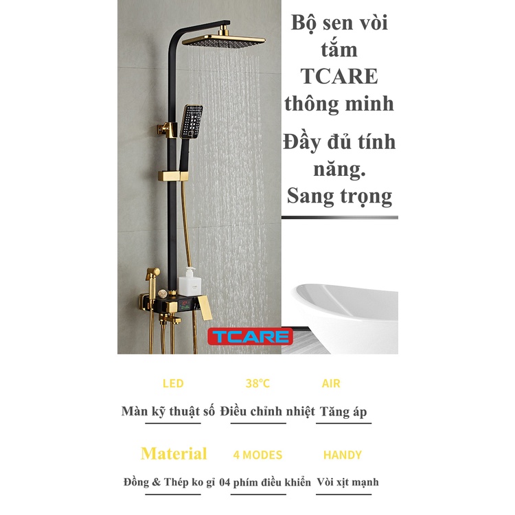 [HÀNG CAO CẤP]Bộ Sen cây nóng lạnh Đồng mạ tĩnh điện Kèm xịt vệ sinh + Khay để đồ + CÓ MÀN HÌNH LED Hiển thị nhiệt độ