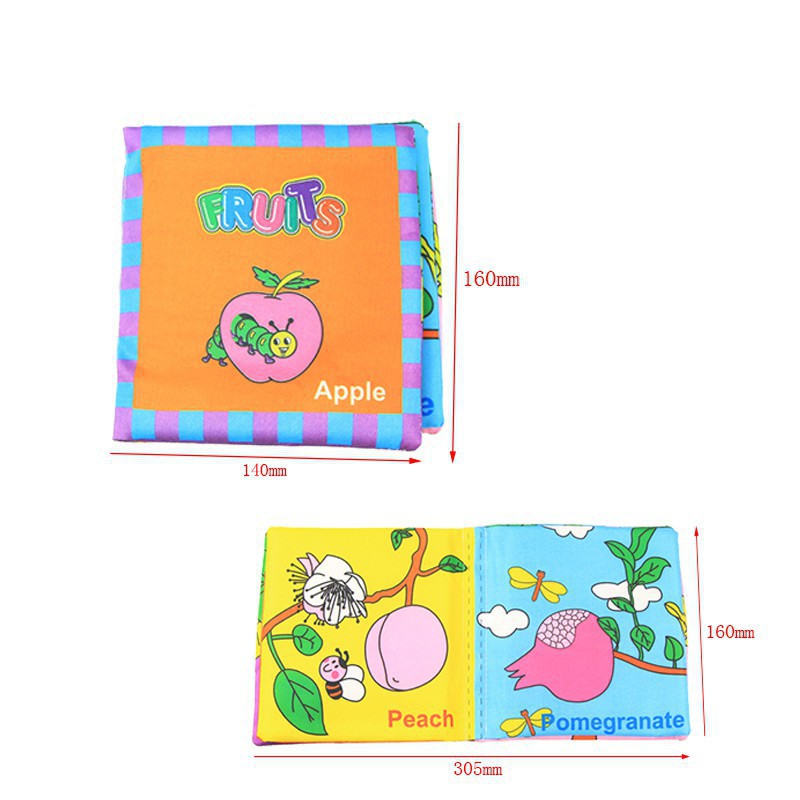 Soft Cloth Book Alphabet Animal Fruit New Born Educational Early Learning Baby Kids Book Children's Gift