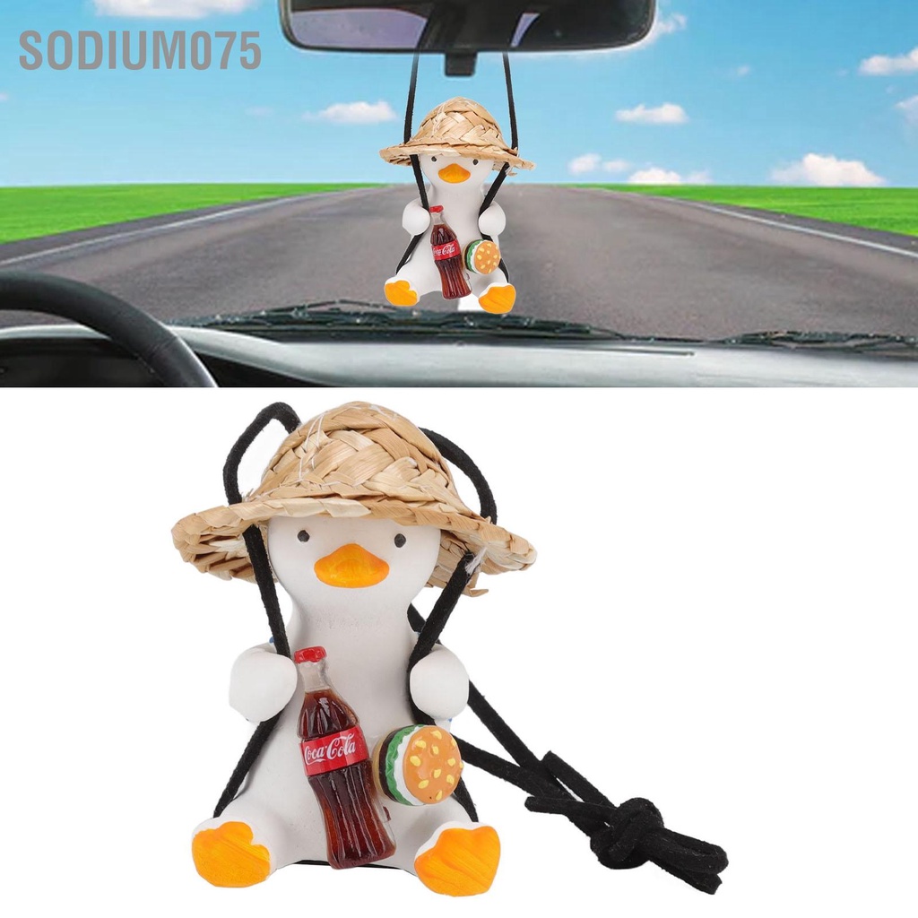 Sodium075 Swing Duck Car Mặt dây chuyền Treo Dễ thương Trang trí cho Gương chiếu hậu Xe hơi