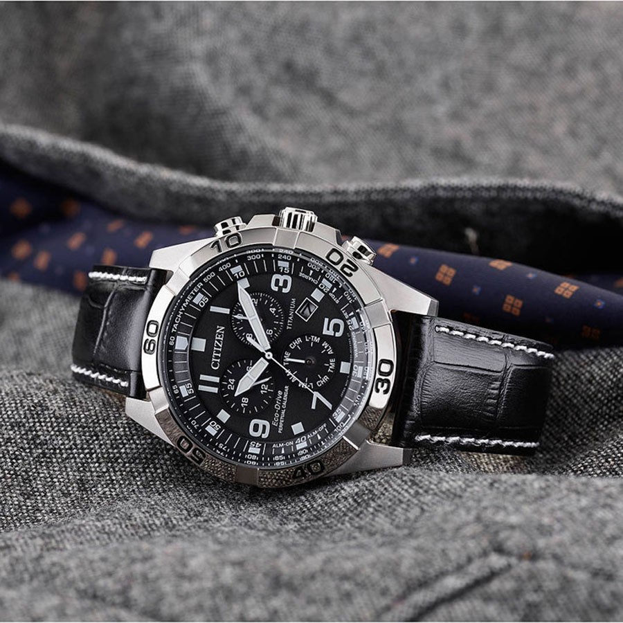 Đồng Hồ Nam Citizen Đa Chức Năng Dây Da BL5551-14H - Mặt Xám
