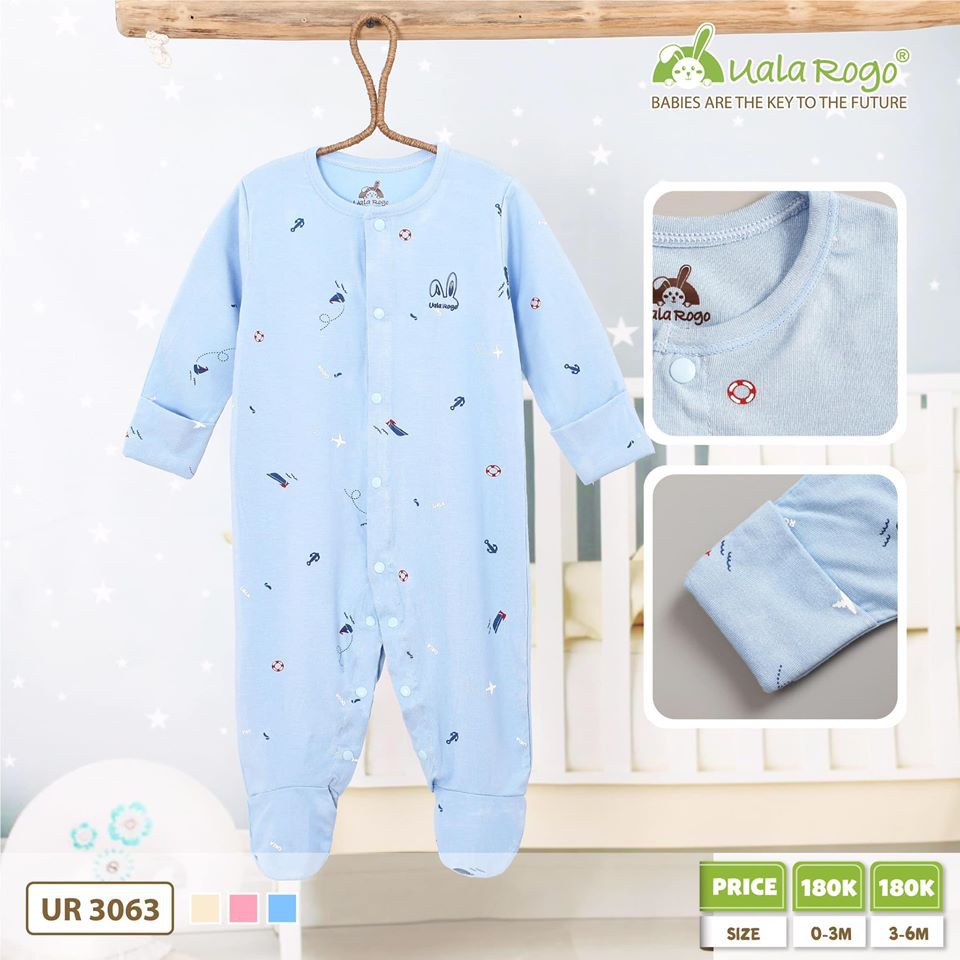 Body Dài Liền Tất Petit Uala Rogo Cho Bé 0-6M