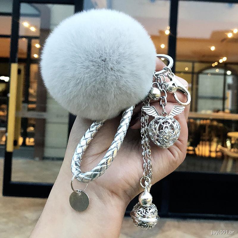 Móc Khóa Quả Cầu Lông Xù Xinh Xắn Dành Cho Nữ