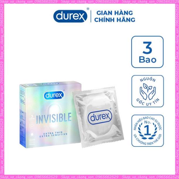 Bao cao su Durex Invisible Extra Thin Extra Sensitive 3 bao hàng mới