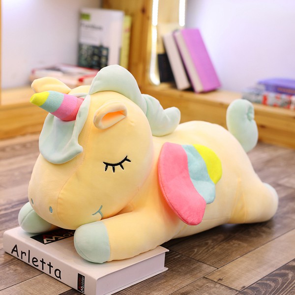 GẤU BÔNG NGỰA MỘT SỪNG UNICORN NẰM (50 CM) GB45 (MÀU VÀNG)