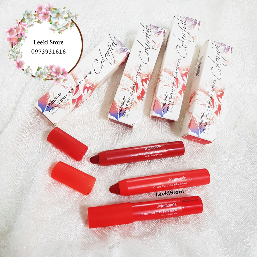 Date 10.2021 Son Bút Chì Siêu lì Mamonde Creamy Tint Color Balm Intense