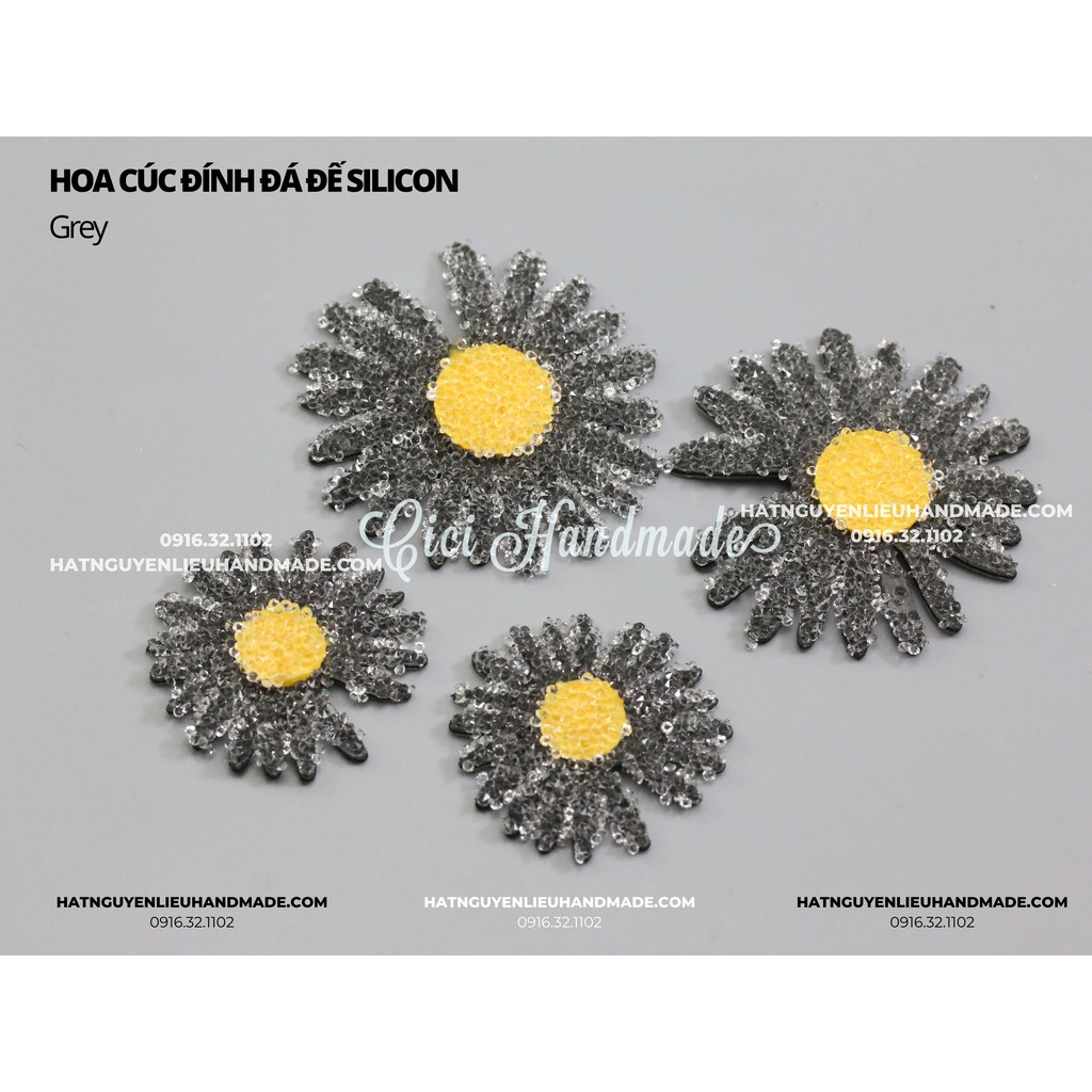 Hoa cúc mới nhất 2021 đính đá đế silicon