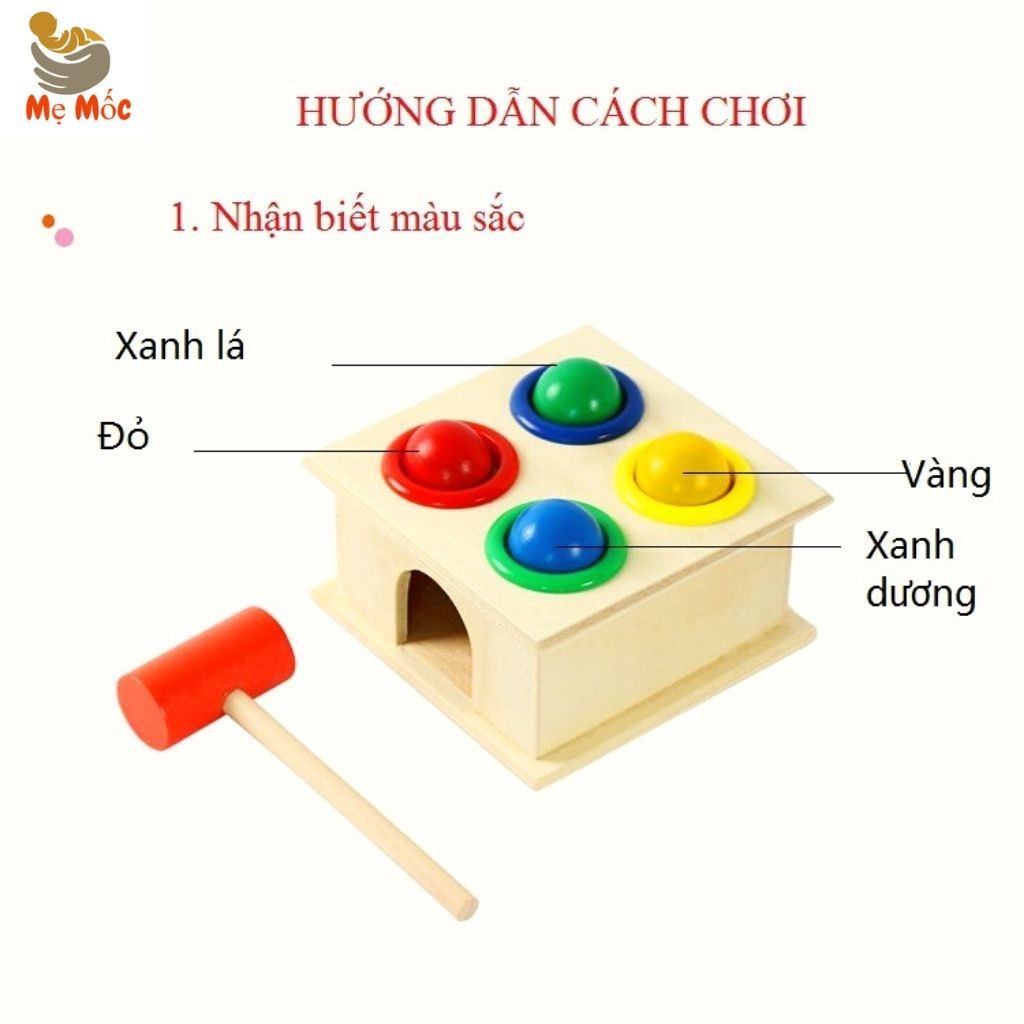 Đồ Chơi Đập Bóng Hammer Case Nhiều Màu Sắc Vui Nhộn Bằng Gỗ Cho Bé Tư Duy Thông Minh  - Shop Mẹ Mốc ,ĐB