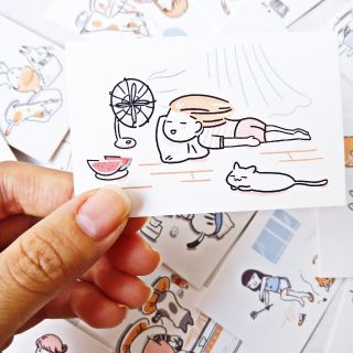 (Hình thật) Mini card A Day with My Cat