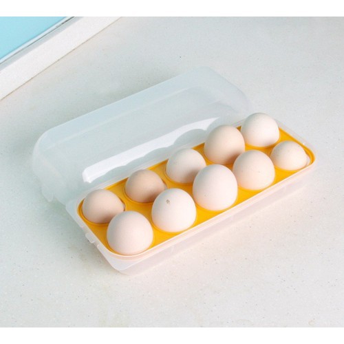 [Hỏa Tốc HN] Khay đựng trứng 10 ngăn có nắp đậy SANADA Nội địa Nhật Bản
