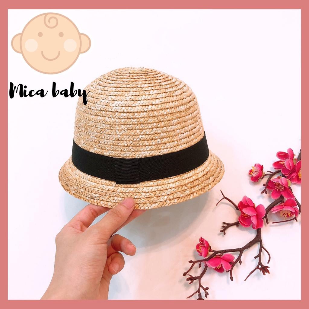 Mũ cói vành rộng cho bé phong cách Nhật Bản đáng yêu Mica baby