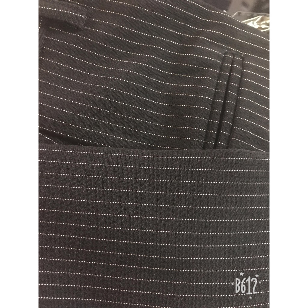 Quần âu nam đen kẻ sọc trắng | BigBuy360 - bigbuy360.vn