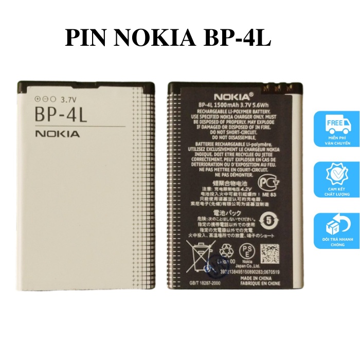 Pin nokia E71, E63, E72, E75, E90, E55, N800, N97 mã pin BL-4L cao cấp