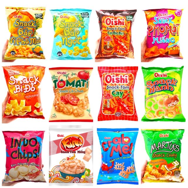 Bim Bim Oishi Gói To 15G Đủ Các Vị (Snack)- đồ ăn vặt thực phẩm