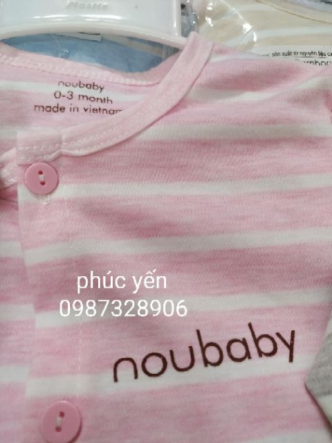 Bộ Dài Noubaby (Cài Vai) Kẻ Ngang Cho Bé (Chất Nỉ) (SP000806)