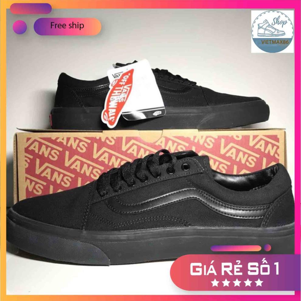 Giày Thể Thao Vns Old Skool Đen Full Thấp Cổ Cho Cả Nam Và Nữ, giày vans tặng kèm bull box bill / vietmax86 .. x %