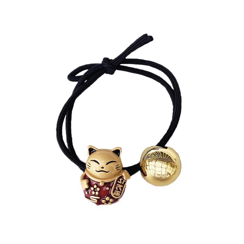 Dây buộc tóc đuôi ngựa họa tiết may mắn đơn giản