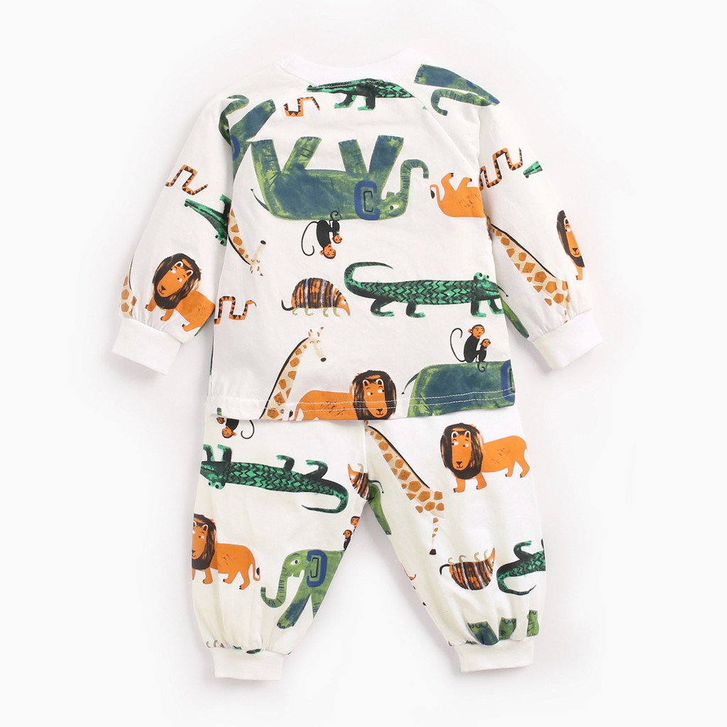 Bộ Áo Thun + Quần Dài Sanlutoz 2 Mảnh Họa Tiết Hoạt Hình Thời Trang Cho Bé