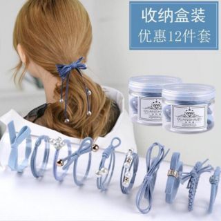 Hộp 12 Chun Buộc Tóc Hàn Quốc