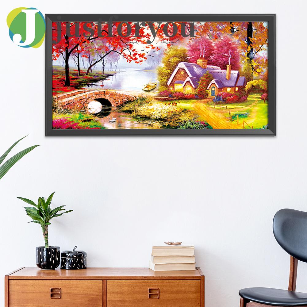 Bộ Tranh Thêu Chữ Thập Họa Tiết Phong Cảnh 11ct Trang Trí Nhà Cửa Diy