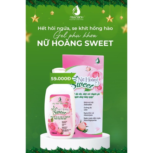 DUNG DỊCH VỆ SINH PHỤ NỮ NỮ HOÀNG SWEET, khử mùi hôi, ngăn ngừa nấm ngứa