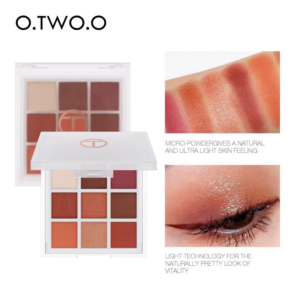 (hàng Mới Về) Bảng Phấn Mắt O.two.o 9 Màu Sắc Hiệu Ứng Lì / Ánh Nhũ Thời Trang Mờ / Matte