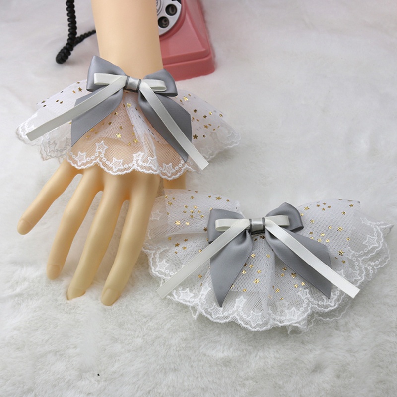 Vòng Tay Giả Ren Đính Ngôi Sao / Nơ Đính Kim Sa Hóa Trang Lolita