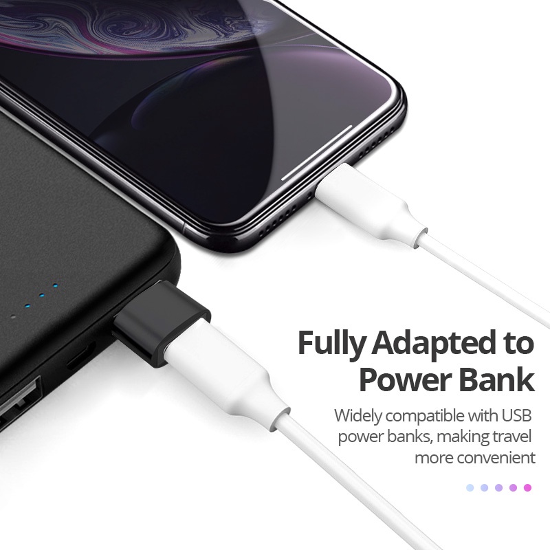 Đầu chuyển đổi FONKEN USB 2.0 sang Type-C cắm Laptop dễ mang theo cho điện thoại di động màu bạc và đen