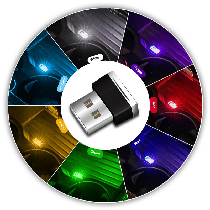 Đèn LED khẩn cấp mini trang trí tạo không khí kích thước nhỏ gọn kiểu USB cắm và sử dụng ngay trên xe hơi/máy vi tính