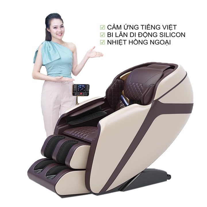 Ghế Massage Toàn Thân Cao Cấp Công Nghệ Nhật Bản Koresport M087-1 Bi Lăn Di Động 4D Silicon Bảng Điều Khiển Cảm Ứng