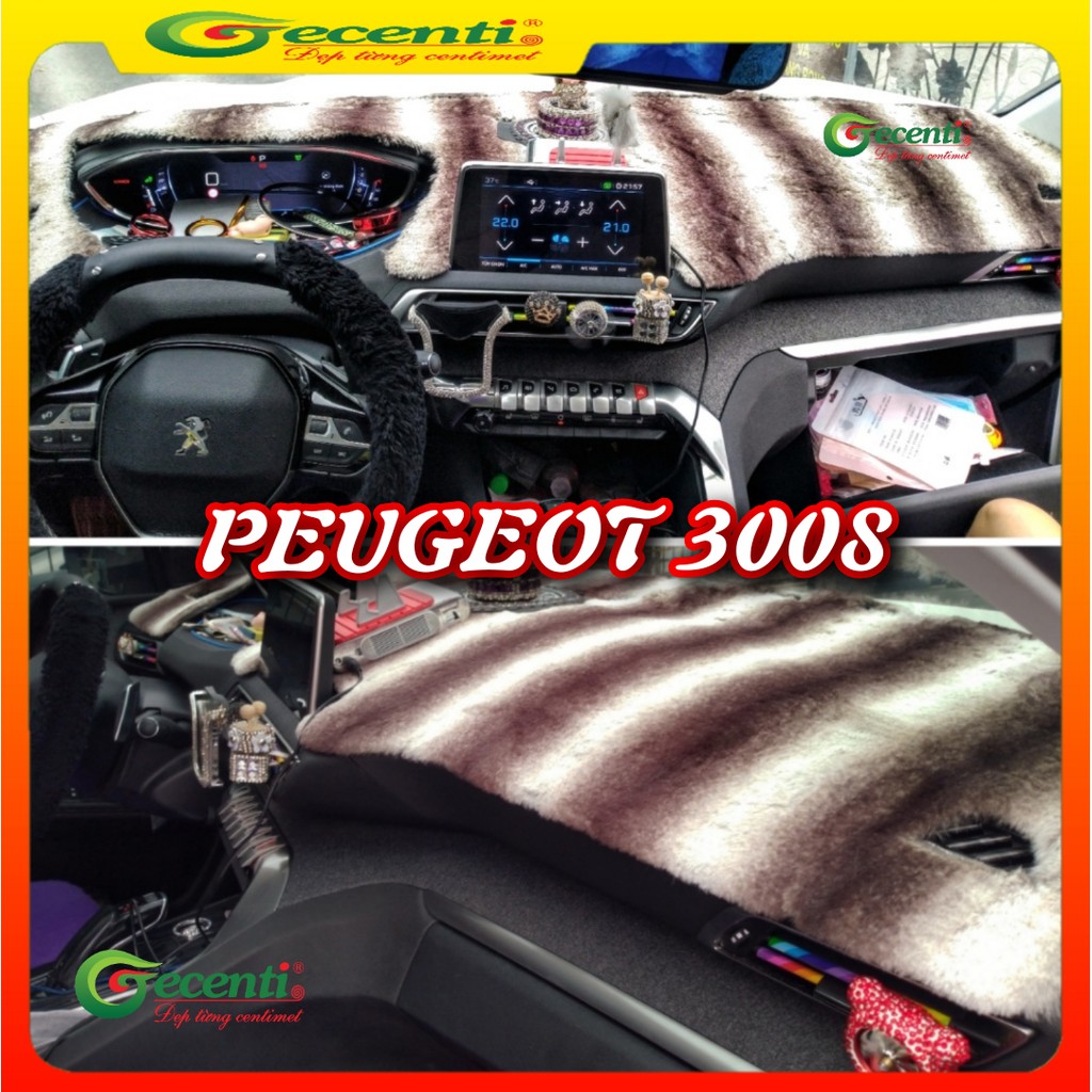Thảm taplo lông thú cao cấp PEUGEOT 3008-Thương hiệu GECENTI