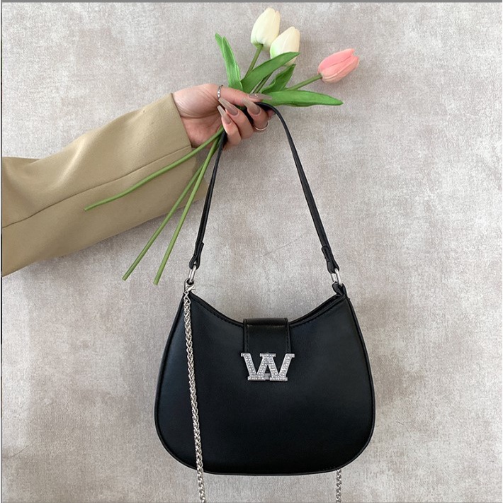 Túi xách nữ đeo chéo kiểu dáng Hàn Quốc chất da trơn mềm mịn khóa từ chữ W nhỏ nhắn Capucha T144