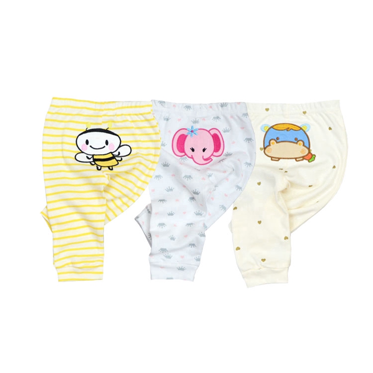 Set 3 quần dài cotton mềm in hoạt hình phong cách 4 mùa cho bé trai 0-24 tháng