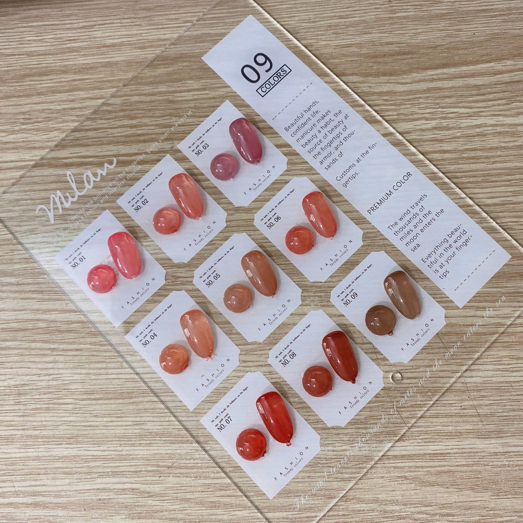 [04] Set sơn gel thạch 9 màu Very Good Nail chính hãng 15ml + tặng kèm bảng màu