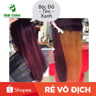 Màu 𝐁𝐎́𝐂 Đỏ -Xanh -Tím Hair Color