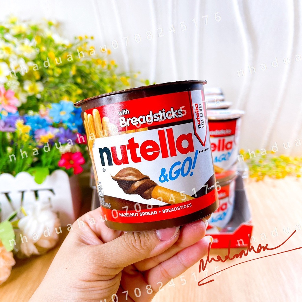 Một hộp Bánh Que Chấm Chocolate bơ hạt phỉ Nutella with breadsticks Mỹ hộp 52gam