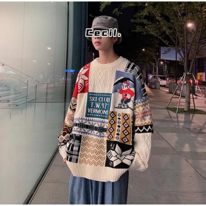 Áo Sweater Chui Đầu Thiết Kế Đơn Giản Phong Cách Giáng Sinh Hàn Quốc