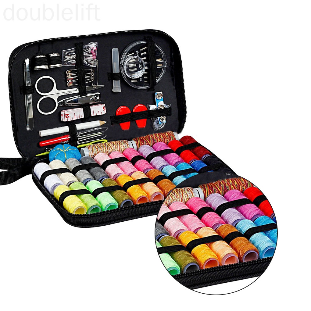 98pcs Travel Sewing Kit Needle Thread Tape Scissor Set Multi-Function Quilting Stitching Embroidery Craft Tools doublelift store