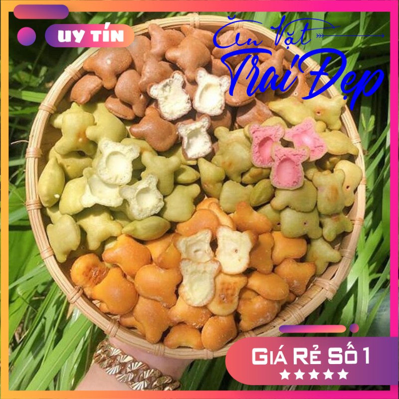 Bánh Gấu Mix 3 Vị hủ Pet 450g - Trai Đẹp Snack