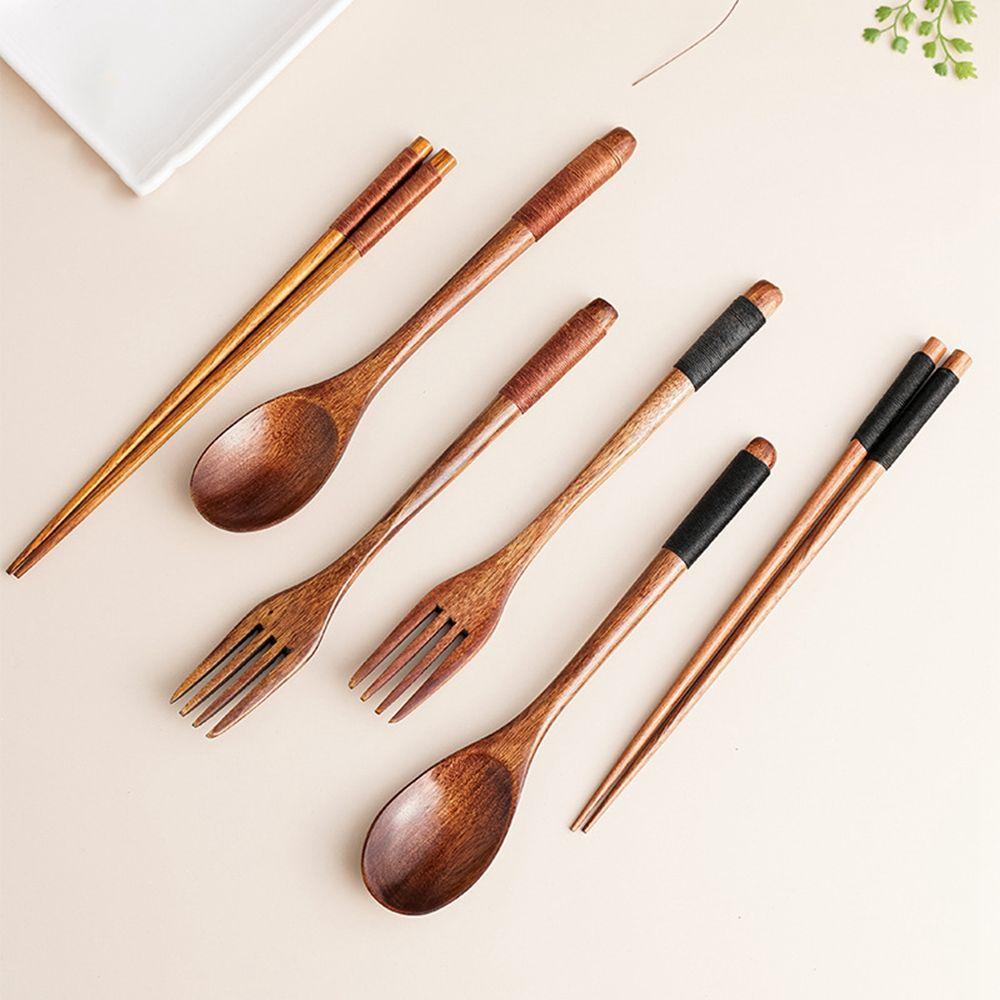 ELLSWORTH Set 3 Dụng Cụ Ăn Uống Bằng Gỗ Phong Cách Nhật Bản